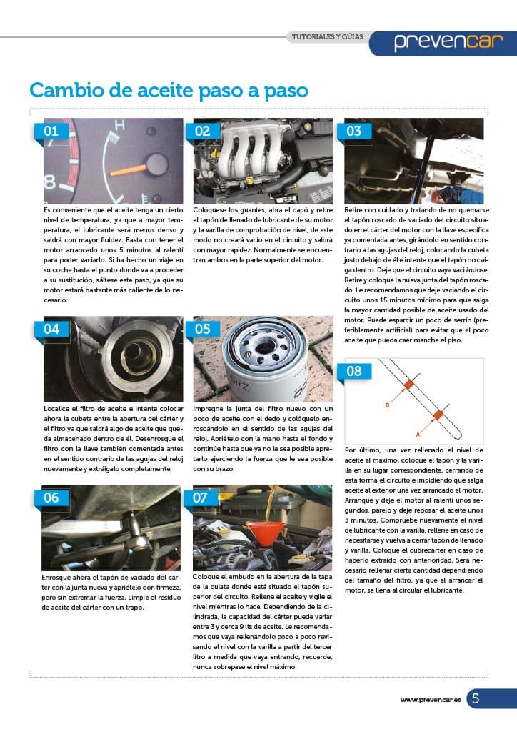 [Joan Alonso Design] Maquetación | Manual Prevencar | Cambio de aceite y filtro